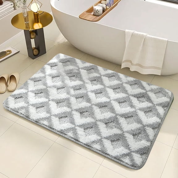 PRETXORVE Bathroom Water-Absorbing Mat Machine-Woven Carpet for Secure Grip Bedroom Entryway Rug Non-Slip Doorstep Foot Mat Non-slip Padding
