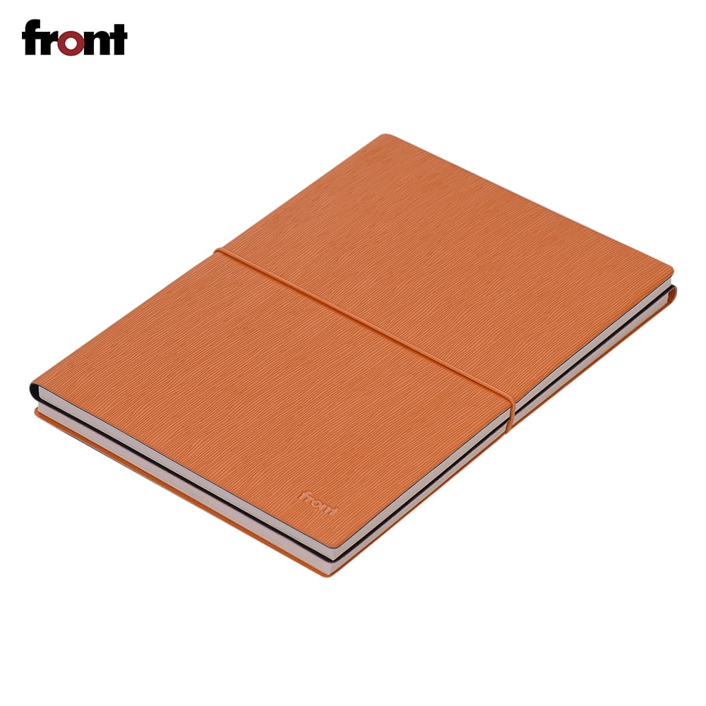 front A5 Notebook PU Leather Soft Cover with Elastic Closure Lined