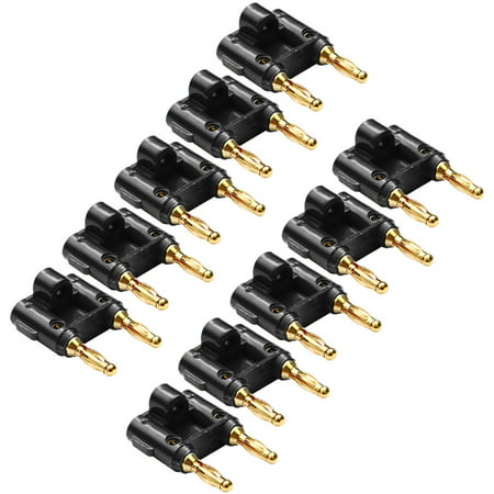 Seismic Audio  - Set of 10 Black Banana Plugs Gold Speaker Connectors Multi color - (Best Banana Plugs For Speakers)