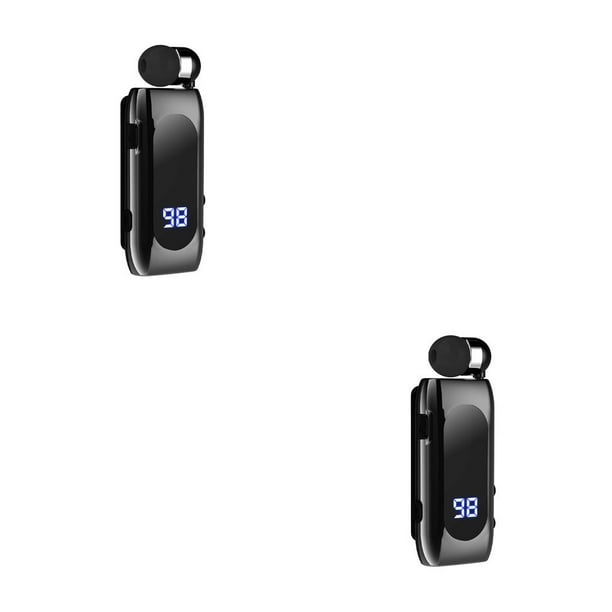 Auricular de solapa Methold Conexión dual Compatible con Bluetooth Carga rápida DC 5V 140mAh Negro 2Conjunto