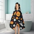 thumbnail image 6 of Classic Halloween Icons Pattern Hooded Bath Towel，50"x30" for Ages 3 To 12 Kids, Quick Dry Lightweight Soft Microfiber Hood Beach Towel Cover Up for Kids, 6 of 7