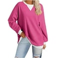 thumbnail image 1 of Swstbby Soldes d'Automne! Hauts d'Automne pour Femmes Grande Taille, Chandail à Capuchon Décontracté à Manches Longues Col Rond Rose m, 1 of 4