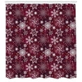thumbnail image 3 of Ambesonne Winter Shower Curtain, Flakes Colorful, 69"Wx75"L, Maroon White Multicolor, 3 of 3