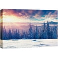 thumbnail image 3 of PixonSign Canvas Print Wall Art Snowy Forest & Mountains Nature Wilderness Photography Realism Rustic Landscape Colorful Multicolor Ultra for Living Room, Bedroom, Office - 16"x24", 3 of 5