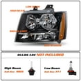 thumbnail image 2 of For 2007-2014 Chevy Suburban Tahoe Avalanche Black Amber Corner Headlights Sets, 2 of 7