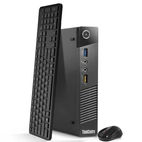 Restored Lenovo M93p/M73 Tiny desktop PC, Core i5-4th Gen Processor, 8GB DDR4 RAM, 128GB SSD, Keyboard & Mouse, WiFi, Windows 11 Pro (Refurbished)