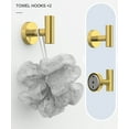 thumbnail image 2 of BWE 5-Piece Brushed Gold Wall - Mounted Bathroom Hardware Set with Towel Bar, Hook, Toilet Paper Holder and Ring, 2 of 7