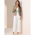 thumbnail image 3 of DARING DIVA Women's Elegant Notched Lapel Floral Print Blazer L Dusty Green-Floral, 3 of 5