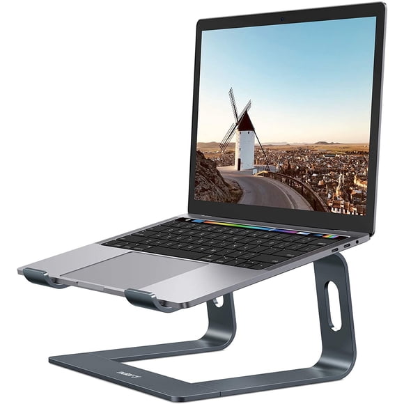 Soporte portátil Nulaxy, aluminio ergonómico, desmontable, compatible con MacBook Air Pro, Dell XPS, Lenovo y más - Gris espacial