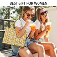 thumbnail image 5 of Large Capacity Tote Bag,Yellow Lemon Fruit Flowers Pink Pattern Handbag Fashion Luxury Tote Bag,15.7"x13"x 5.1" Inches,Laptop Compatible, 5 of 6