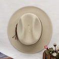 thumbnail image 2 of Sombrero Panamá para hombre, estilo trilby de paja para hombre, varios tamaños, sombrero de playa, 2 of 6