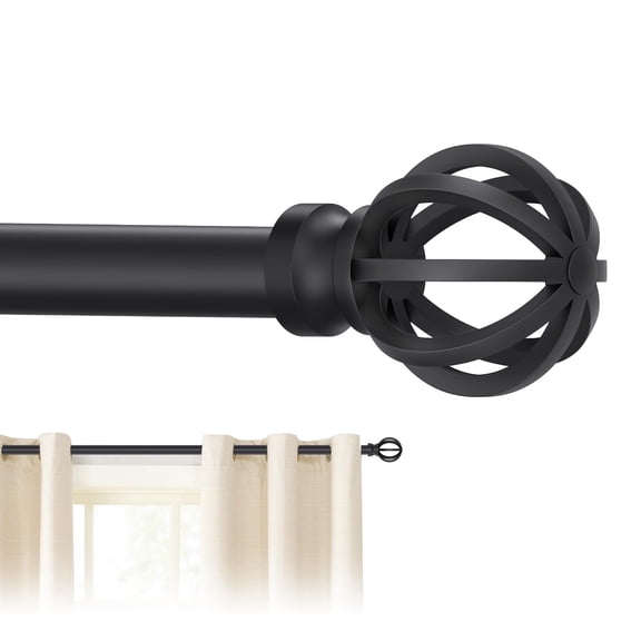 Heavy Duty Adjustable Metal Curtain Rods 28-48 Inch 5/8" Diameter, 2 Pack with Mounting Brackets for Window Drapery