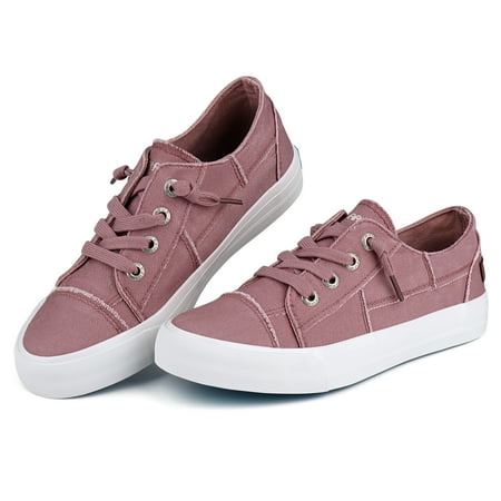 JENN ARDOR Womens Slip on Shoes Canvas Comfortable Sneakers with Splicing Style Walking Flat Low Top Lady Shoes Loafers for Walking  Running  Climbing