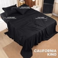 thumbnail image 2 of Juego de sábanas California King de Utopia Bedding, 4 unidades, color negro, 2 of 6