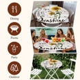 thumbnail image 7 of Yellow Sunflowers Round Tablecloth, Fitted Table Cover with Elastic for 36"-44" Round Tables, Summer Botanical Country Wood Grain Table Cloth Outdoor Indoor Dinning Party Waterproof Tablecloths, 7 of 7