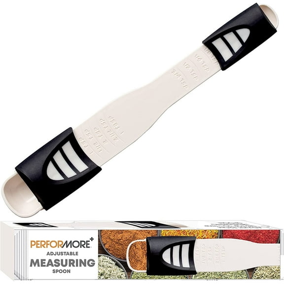 Performore Adjustable Measuring Spoon with Double End Adjustable Scale, 9 Stalls All in One Measuring Spoon, Wide Range of Measurements - Dry and Semi-Liquid Ingredients