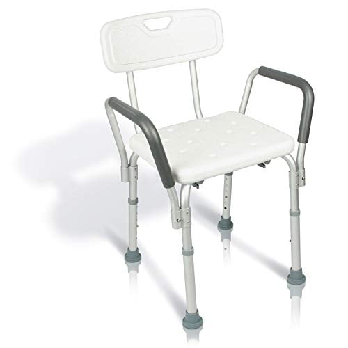 Shoze Adjustable Height Disability Shower Bath Seat Chair Stool Bench With Backrest Round