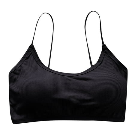 (2-Pack) Puawkoer Women Sports Bra Seamless Women Tops Fitted Wireless Sport Bras for Womens Crop Top Lot Yoga Workout Fitness Brief Tops for Women Pack Spaghetti St