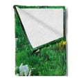 thumbnail image 2 of Nature Soft Flannel Fleece Throw Blanket, Waterfall Flowing down the Rocks Foliage Cascade in Forest Valley Image, Cozy Plush for Indoor and Outdoor Use, 60" x 80", Fern Green Pale Blue, by Ambesonne, 2 of 5