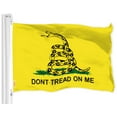 thumbnail interactive-video image 1 of G128 Gadsden Flag 3x5FT - 'Don't Tread On Me' Embroidered Snake, Colonial Polyester 1 of 6