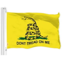 G128 -  3x5 Ft Gadsden Flag Don't Tread On Me Double Sided 3ply 150D Quality Polyester Tea Party Rattle Snake Banner Heavy Duty Brass Grommets