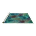 thumbnail image 2 of Ahgly Company Machine Washable Indoor Rectangle Abstract Turquoise Blue Contemporary Area Rugs, 2' x 4', 2 of 4
