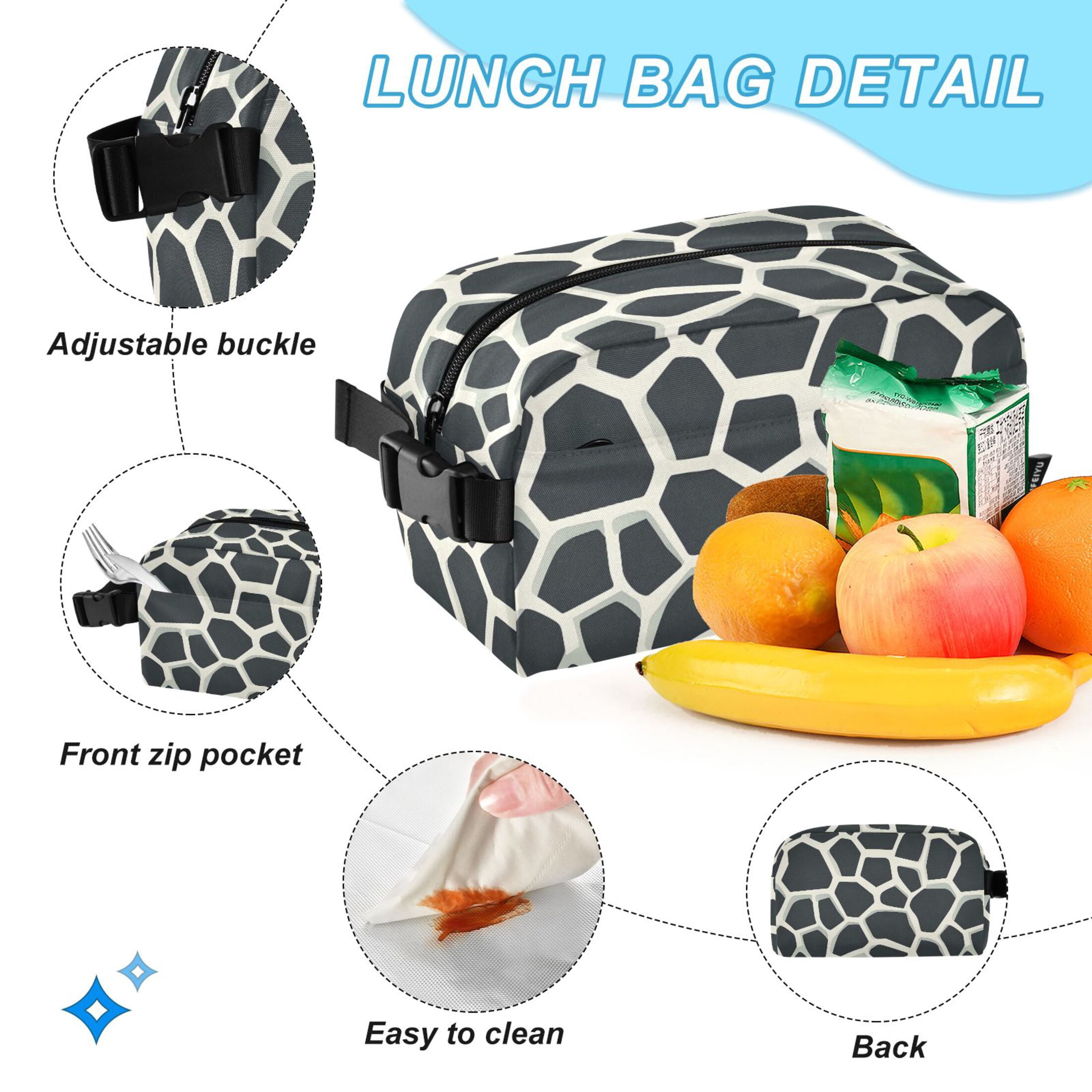 ALAZA Cow Print School Backpack Lunch Box Set Student Bookbag