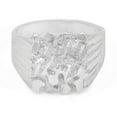 thumbnail image 3 of Men's 22mm Silver Square Nugget Ring, Size 9 + Gift Box, 3 of 7
