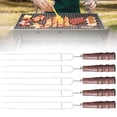 thumbnail image 2 of MOQIN 5 Pcs Brochettes de Cuisson en Acier Inoxydable avec Poignées en Bois Fourchettes à Viande d'Extérieur Résistantes aux Hautes Températures Réutilisables Compatibles Lave-Vaisselle Outil de Camping et de Cuisson, 2 of 9