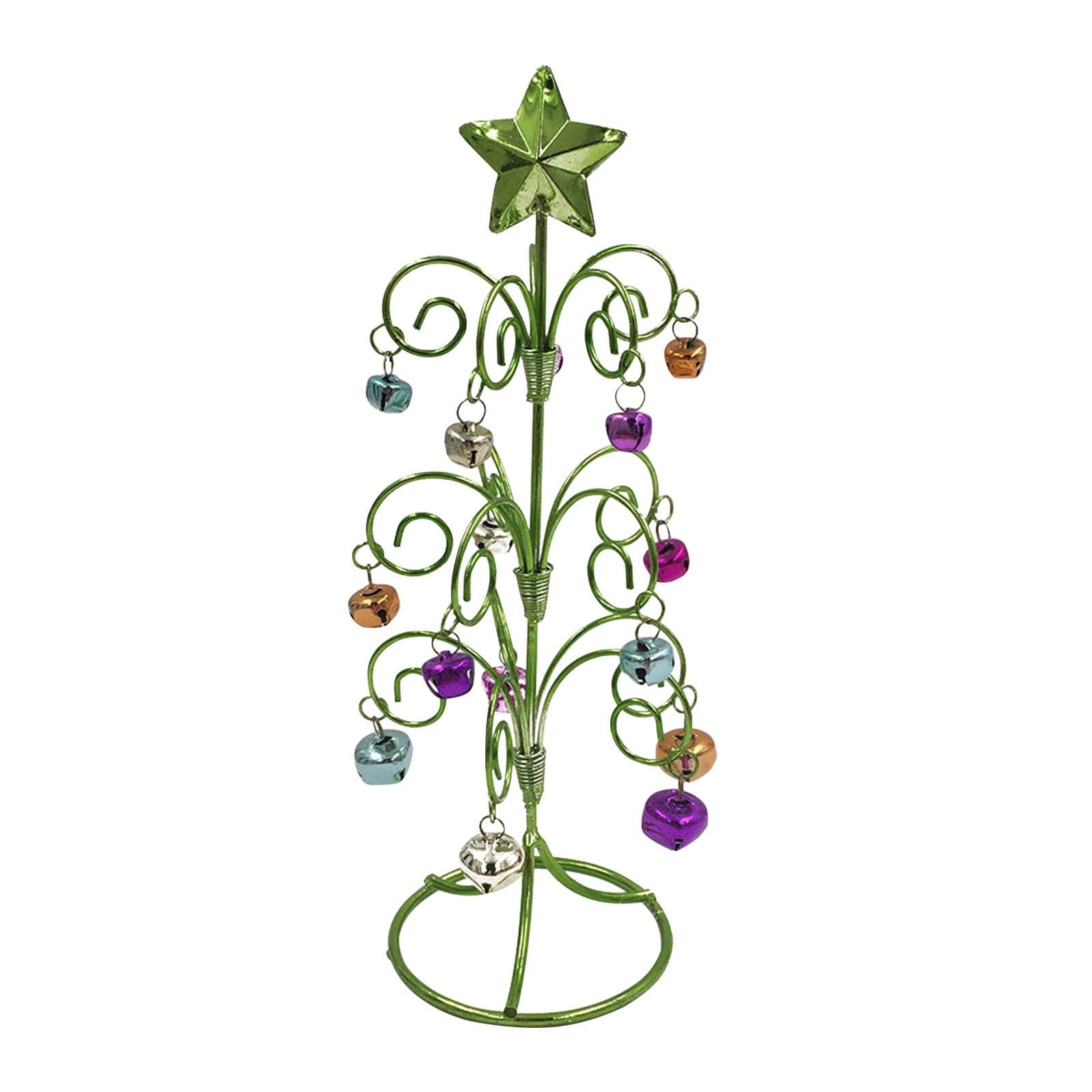 Fuieoe Home Decor Tabletop Metal Christmas Tree Wrought Iron Ornament