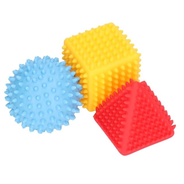 Juego de pelotas para bebés, 3 piezas de pelotas sensoriales cuadradas, pelotas sensoriales para niños pequeños, rendimiento confiable para bebés