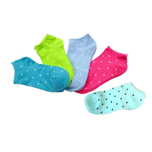 5 Pairs of Women Ankle Socks Low Cut Sock Short No Show Socks Random Color (Dots Pattern)