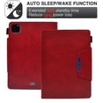 thumbnail image 4 of SaniMore for iPad Pro 11 2022/2021/2020/2018,iPad Air 5th/4th Generation/iPad 10.9" 2020 Wallet Case, Card Slots & Pen Holder [Auto Sleep] PU Leather Kickstand Shockproof Full Protective Cover, Red, 4 of 10