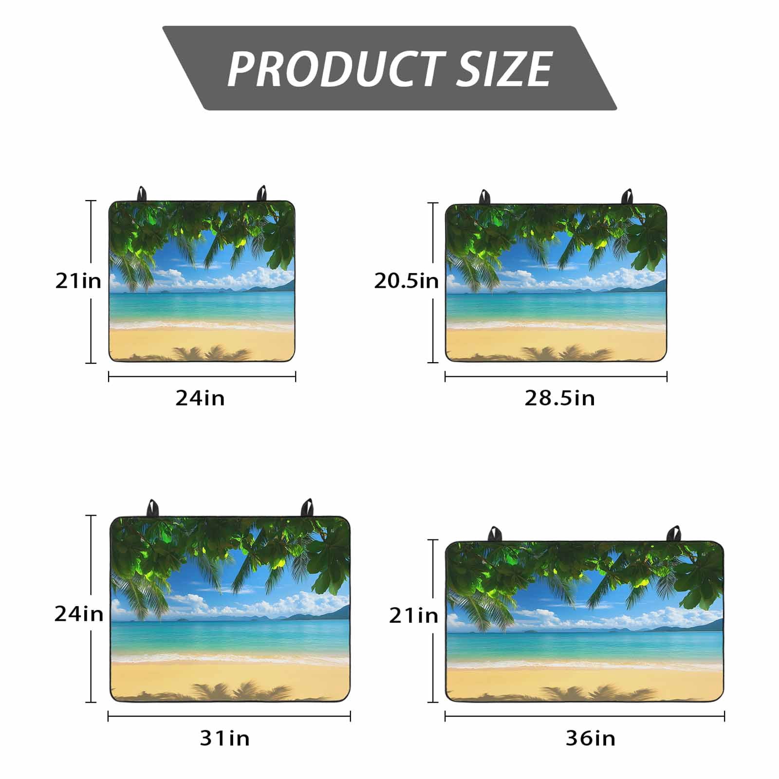 Ocean Beach Stove Top Cover for Electric Stove, Heat-proof & Non Slip Glass Top Stove Cover Protector, Blue Sea Shoreline Coconut Coastal Palm Tree Kitchen Flat Cooktop Rubber Mat 24x21 Inches