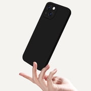 3 in 1 for iPhone 15 Case, Luxury Silicone Rubber Upgraded Lens Protection, Soft Microfiber Lining Shockproof Protective Slim Fit Phone Case Cover for iPhone 15, Black