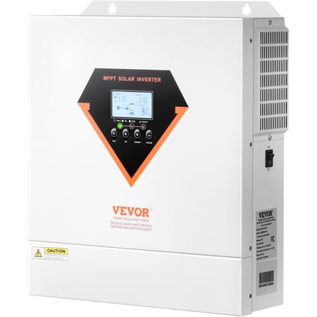 Hybrid Solar Inverter, 3000W, Single Phase Pure Sine Wave Power Inverter, 24V DC to 110/120V AC, with Built-in 100A MPPT Solar Charge Controller, for Off-Grid System Lead Acid Lithium Battery