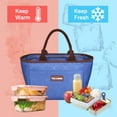 thumbnail image 6 of Tirrinia Adult Kid Lunch Bags, Women Men Large Oxford Lunchbox for Office, Beach, Picnic, School, Cute Soft Lunch Bag Tote, 10 Soda Cans Capacity，Navy Diamond, 6 of 8