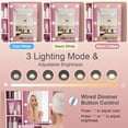 thumbnail image 6 of SAYGOGO Vanity Table with LED Mirror & Power Outlet, Hairdryer Holder & Stool, 3 Drawers, Compact for Small Bedrooms, Pink, 6 of 9