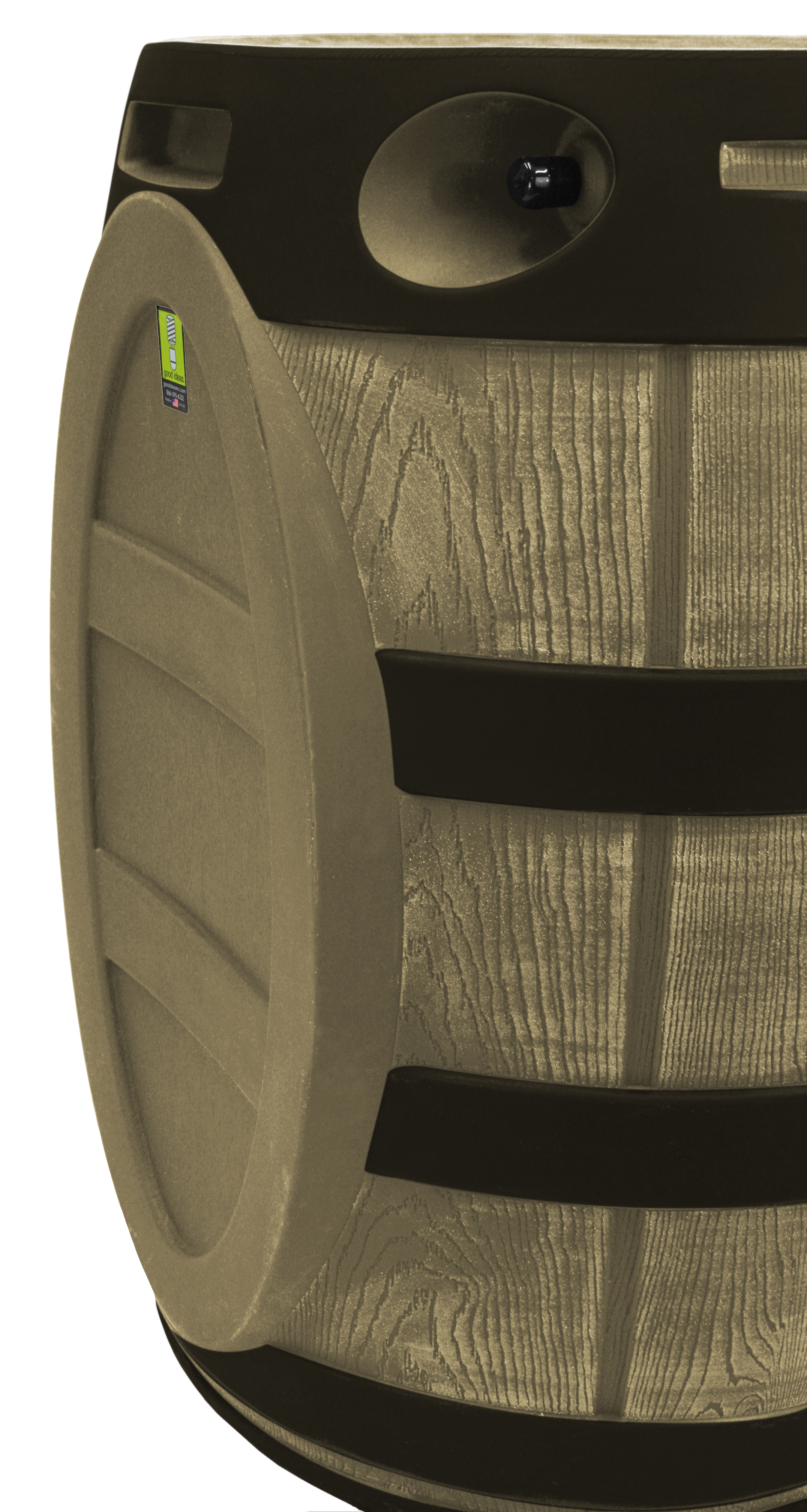 Good Ideas Rain Vault 50-Gallon Rain Barrel - Dark Ribbed - Khaki