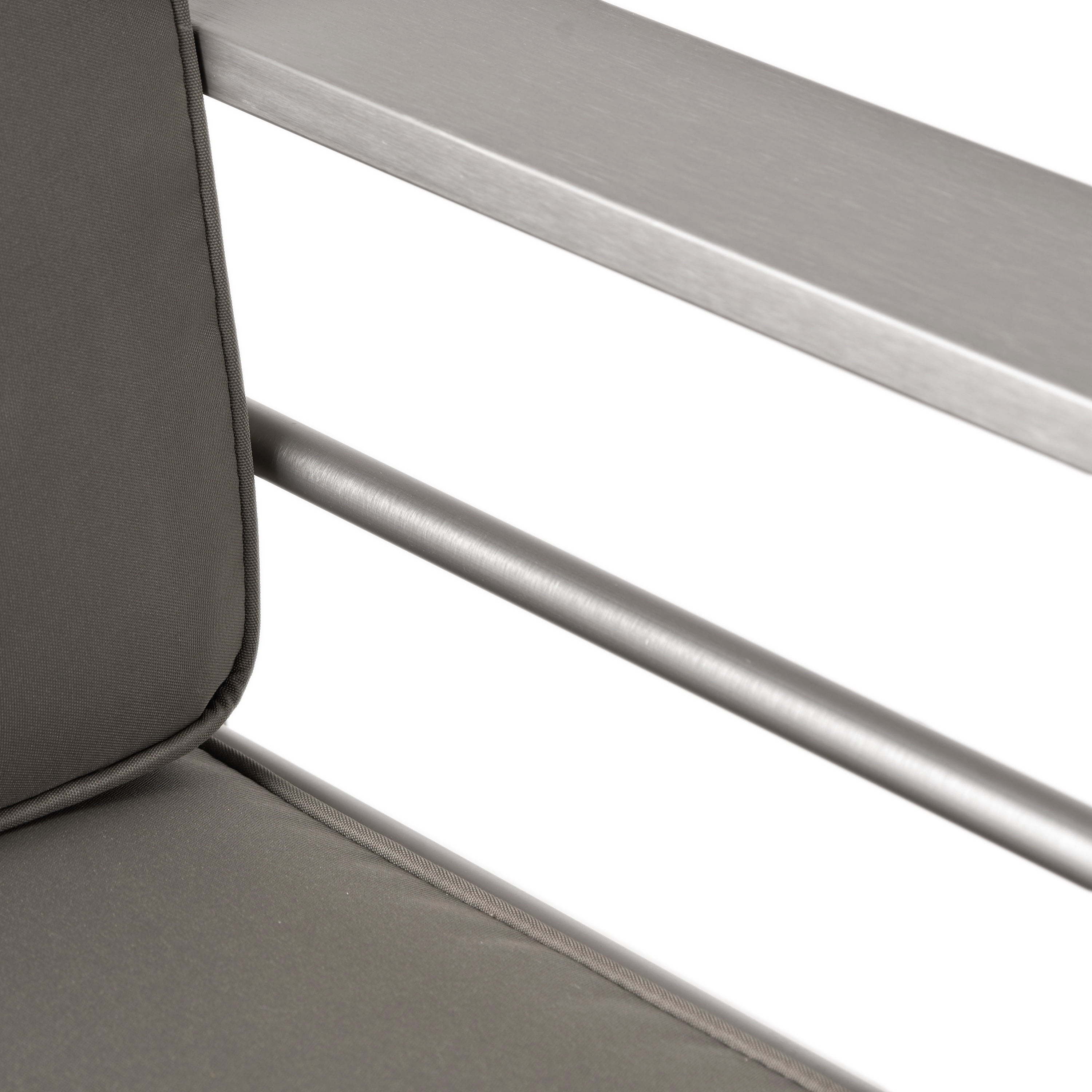 Miller Outdoor Aluminum Club Chairs with Side Table, Gray, Silver