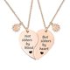 thumbnail image 1 of Heart Jigsaw Stainless Steel Pendant Necklace-9Rose gold, 1 of 4