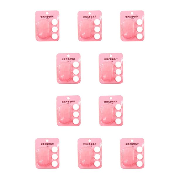Jabón Papel a mano Desechable Sábanas perfumadas Naiovety Toallas Baño Camping Rosa 10Conjunto