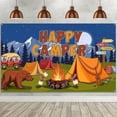 thumbnail image 1 of Fondo de camping, decoración para fiesta de campistas, pancarta de feliz campista, fogata, bosque, aventura, fondo de fotografía para fiesta temática de camping, fiesta de cumpleaños S, 1 of 5