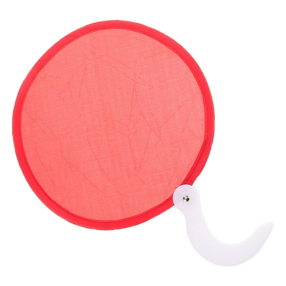 OFFIGAM Foldable Fan Handheld Red Cloth For Women Weddings 1Pcs