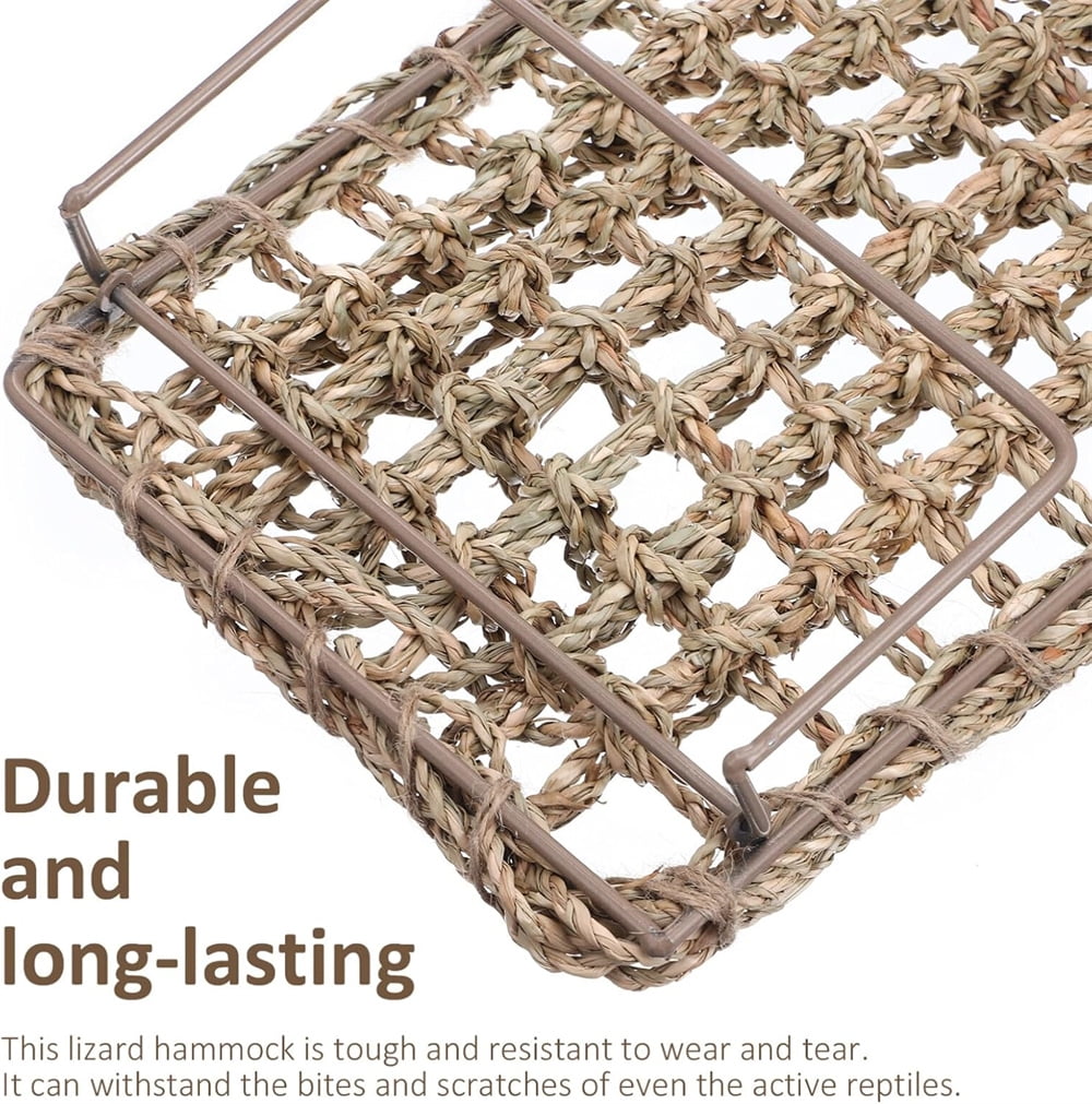 Triani 1Pcs Lizard Grass Bearded Dragon Lounger Reptile Lounger Hammock Bed Dragon Tank Accessories for Bearded Dragon Leopard Gecko Lizard