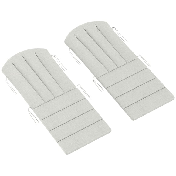 CoSoTower Set of 2 Patio Chair Cushions, High Back Adirondack Chair Cushion with Ties, High-Density Foam, Light Grey