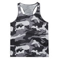 thumbnail image 3 of Raenseen Men's Muscle Tank Top Shirts Workout Sleeveless Camouflage Quick Dry Swim Vest Athletic Gym Gray XL, 3 of 9