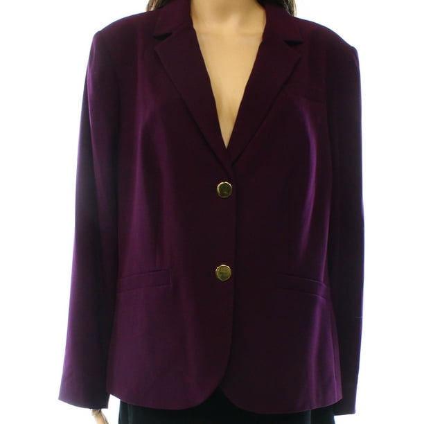 Calvin Klein - Calvin Klein NEW Purple Womens Size 14W Plus Two-Button ...