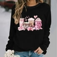 thumbnail image 4 of Amzcrzy Chandails en Molleton pour Femmes Manches Longues Chemises pour Femmes Saint-Valentin Amoureux Café Décontracté Imprimé Manches Longues Col Rond Chandail à Capuchon Imprimé Mode Chandail en Molleton Sans Tête TP, 4 of 8