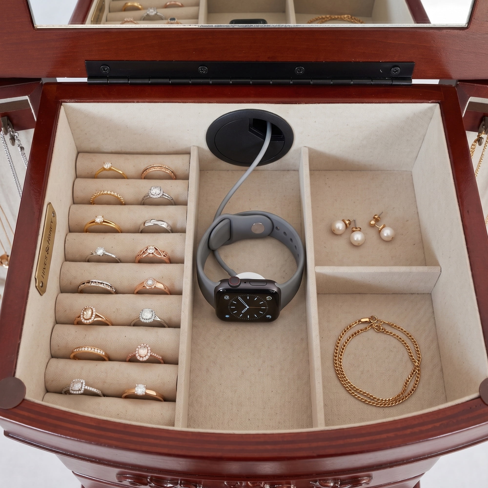 Hives & Honey Morgan Jewelry Armoire - Cherry - Walmart.com